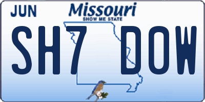 MO license plate SH7D0W