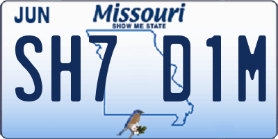 MO license plate SH7D1M