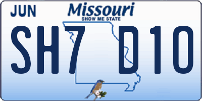 MO license plate SH7D1O