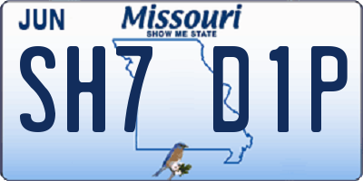 MO license plate SH7D1P