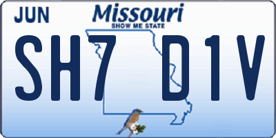 MO license plate SH7D1V