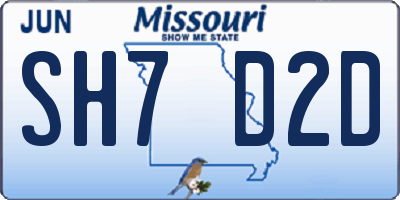 MO license plate SH7D2D