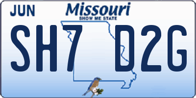 MO license plate SH7D2G