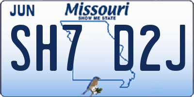 MO license plate SH7D2J