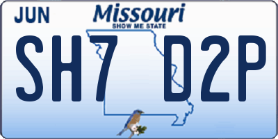 MO license plate SH7D2P