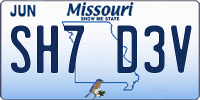 MO license plate SH7D3V