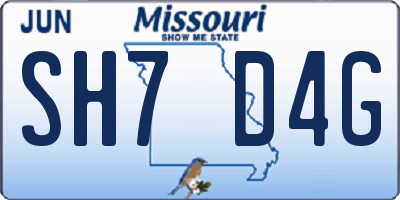 MO license plate SH7D4G