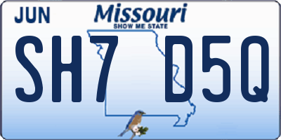 MO license plate SH7D5Q