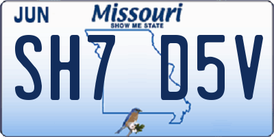 MO license plate SH7D5V