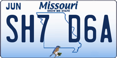 MO license plate SH7D6A