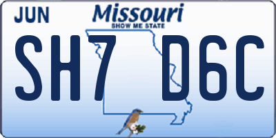 MO license plate SH7D6C