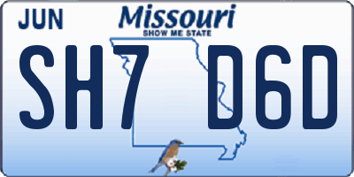MO license plate SH7D6D