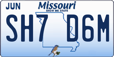 MO license plate SH7D6M