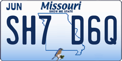 MO license plate SH7D6Q
