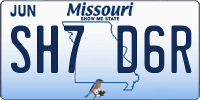 MO license plate SH7D6R