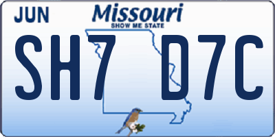 MO license plate SH7D7C