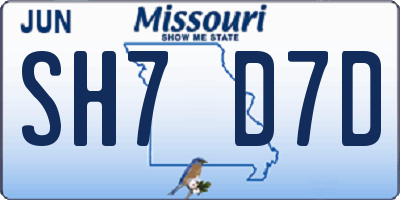 MO license plate SH7D7D
