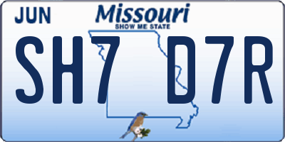MO license plate SH7D7R