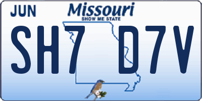 MO license plate SH7D7V