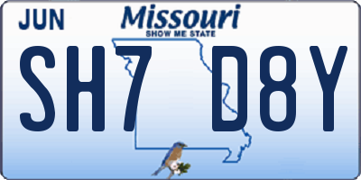 MO license plate SH7D8Y