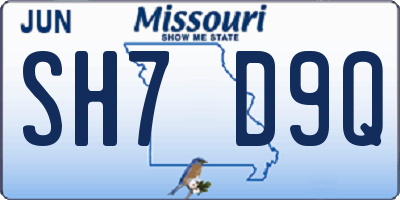 MO license plate SH7D9Q