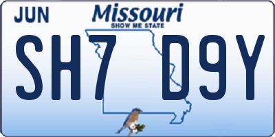 MO license plate SH7D9Y