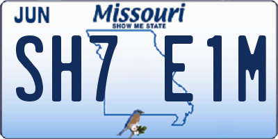 MO license plate SH7E1M