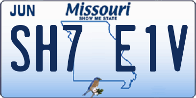 MO license plate SH7E1V