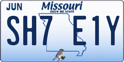 MO license plate SH7E1Y