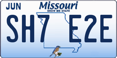 MO license plate SH7E2E