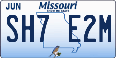 MO license plate SH7E2M