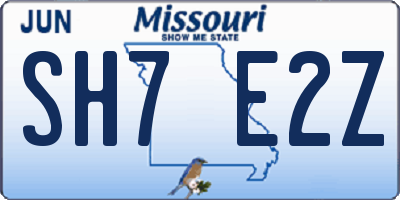 MO license plate SH7E2Z
