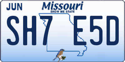 MO license plate SH7E5D