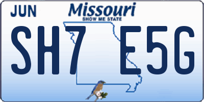 MO license plate SH7E5G