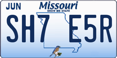 MO license plate SH7E5R