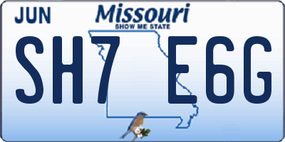 MO license plate SH7E6G