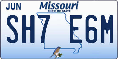MO license plate SH7E6M