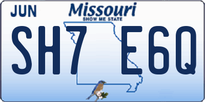 MO license plate SH7E6Q