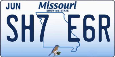 MO license plate SH7E6R