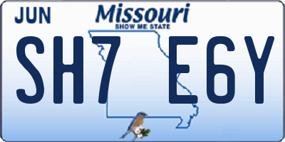MO license plate SH7E6Y