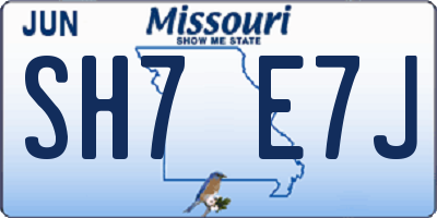 MO license plate SH7E7J