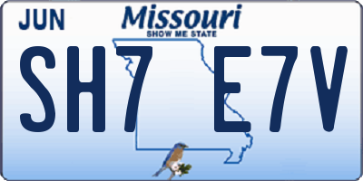 MO license plate SH7E7V