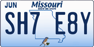 MO license plate SH7E8Y