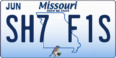 MO license plate SH7F1S