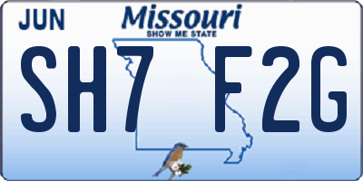 MO license plate SH7F2G