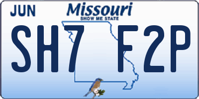 MO license plate SH7F2P