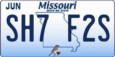 MO license plate SH7F2S