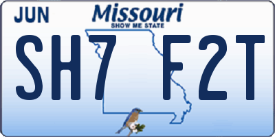 MO license plate SH7F2T