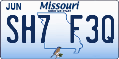 MO license plate SH7F3Q