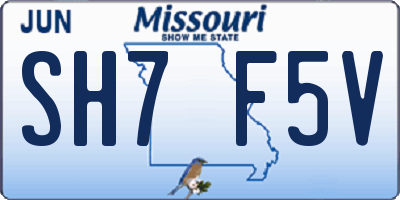 MO license plate SH7F5V